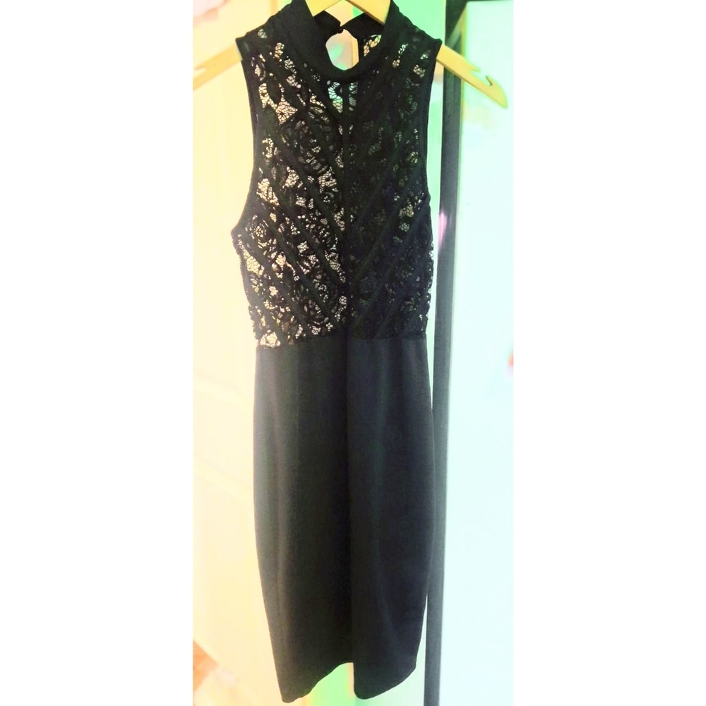 Black Halter Style Cocktail Dress In Size Small